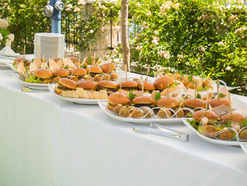 High angle view of food on table