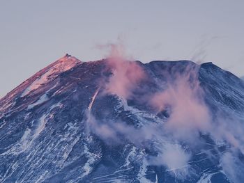 Panoramic view of volcanic mountain against sky