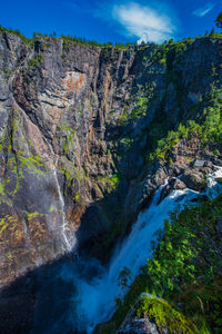 Scenic view of waterfall