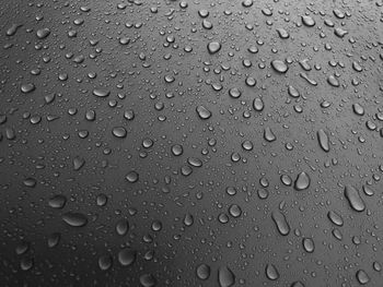 Full frame shot of raindrops on glass window