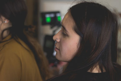 Close-up portrait of a young woman