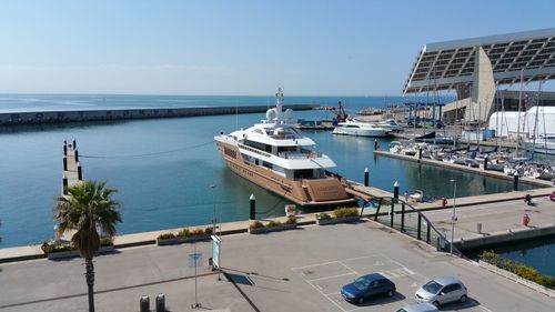 Boats in harbor