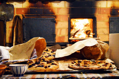 Close-up of food on table at bakery