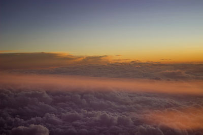 Scenic view of landscape against sky during sunset