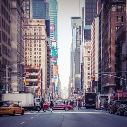 City street with buildings in background