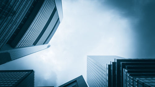 Low angle view of modern building against sky