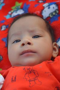 Close-up portrait of cute baby girl