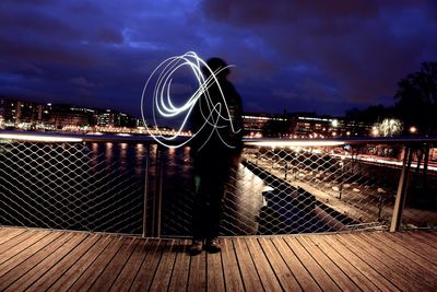 Illuminated city at night