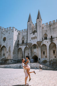 Tourists at a temple