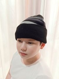 Portrait of boy wearing hat