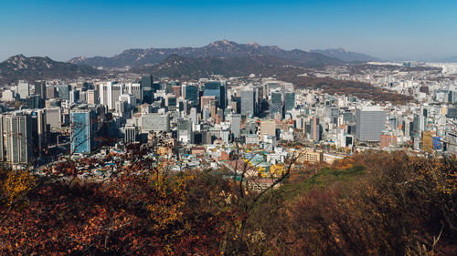 Cityscape against sky during autumn