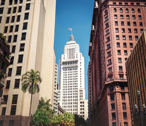 Low angle view of buildings in city