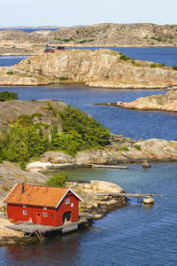 Idyllic swedish archipelago with beaches and summer houses