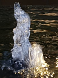 Close-up of frozen water
