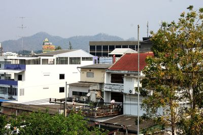 High angle view of townscape against sky