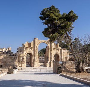 View of historical building against blue sky