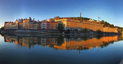 Reflection of buildings in water