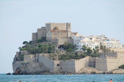 View of castle against sea