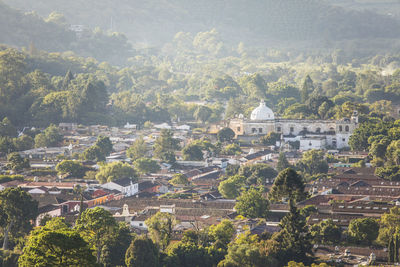 High angle view of antigua, guatemala.