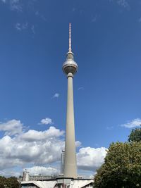 Low angle view of lighthouse against sky