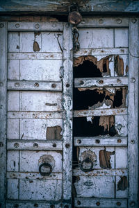 Full frame shot of abandoned door