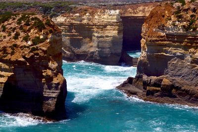 Rock formation in sea