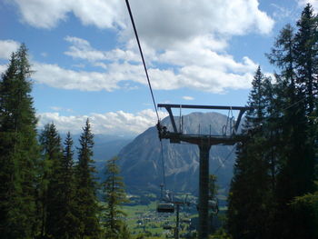 Scenic view of mountains against cloudy sky