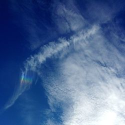 Close-up of vapor trail in sky