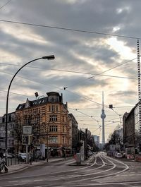 View of city against cloudy sky