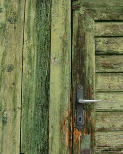 Close-up of old wooden door