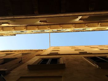 Low angle view of building against clear sky