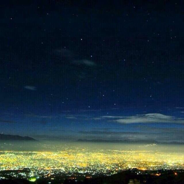 night, illuminated, sky, scenics, landscape, beauty in nature, nature, star - space, tranquil scene, tranquility, star field, weather, no people, outdoors, city, dark, star, cityscape, aerial view, copy space