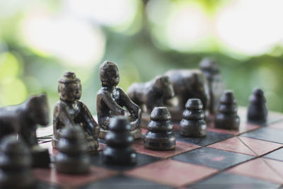 Close-up of thai chess board