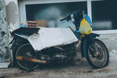 Man working on motorcycle