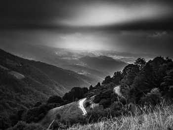 Scenic view of mountains against sky