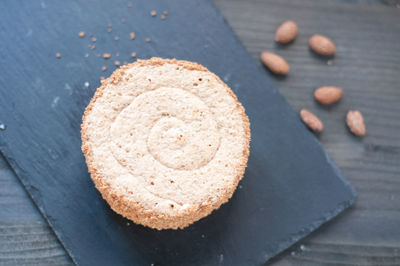 High angle view of bread on table