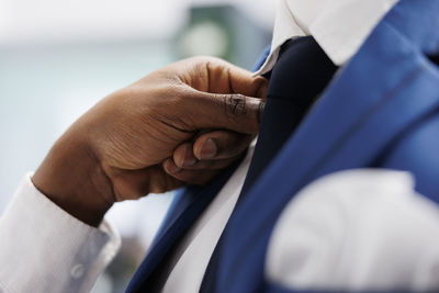 Close-up of business people shaking hands