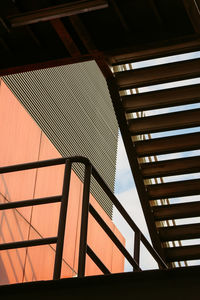 Low angle view of skylight in building