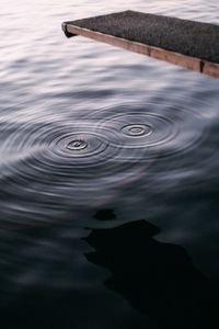 High angle view of rippled water in lake