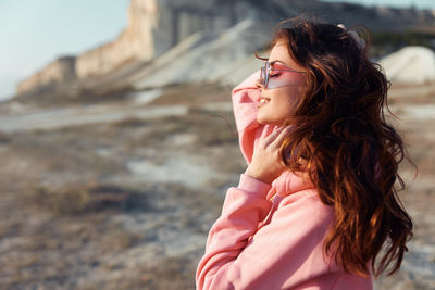 Young woman looking away