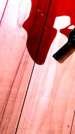 Close-up of boardwalk on hardwood floor