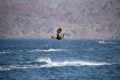 Man surfing in sea