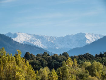 Scenic view of mountains against sky