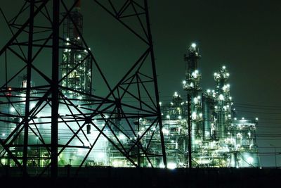 Low angle view of illuminated building against sky