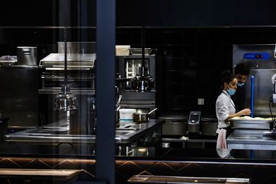 Woman working in restaurant