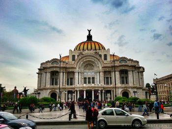 Group of people in front of building