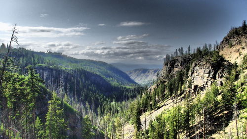 Scenic view of mountains against sky