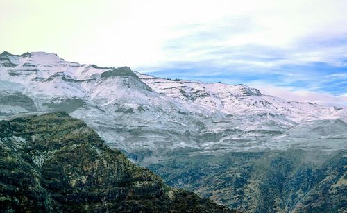 Scenic view of mountains against sky