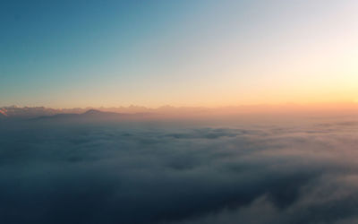 Scenic view of cloudscape against sky during sunset