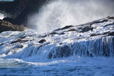 Waves splashing in sea